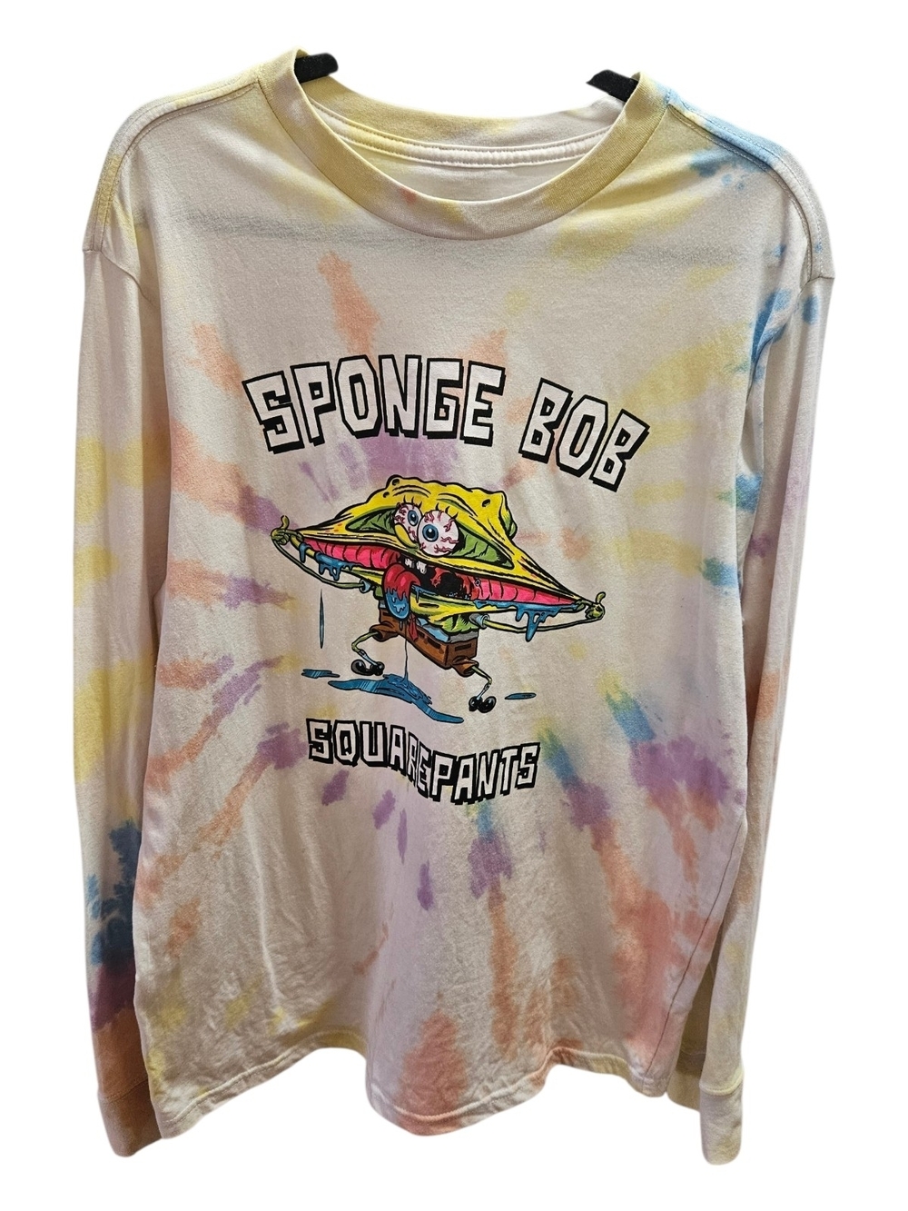 SpongeBob SquarePants Tie-Dye Long Sleeve Graphic Tee Cotton-Blend